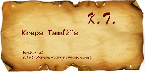 Kreps Tamás névjegykártya